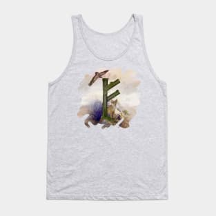 Fehu Rune  Digital Art Collage Tank Top